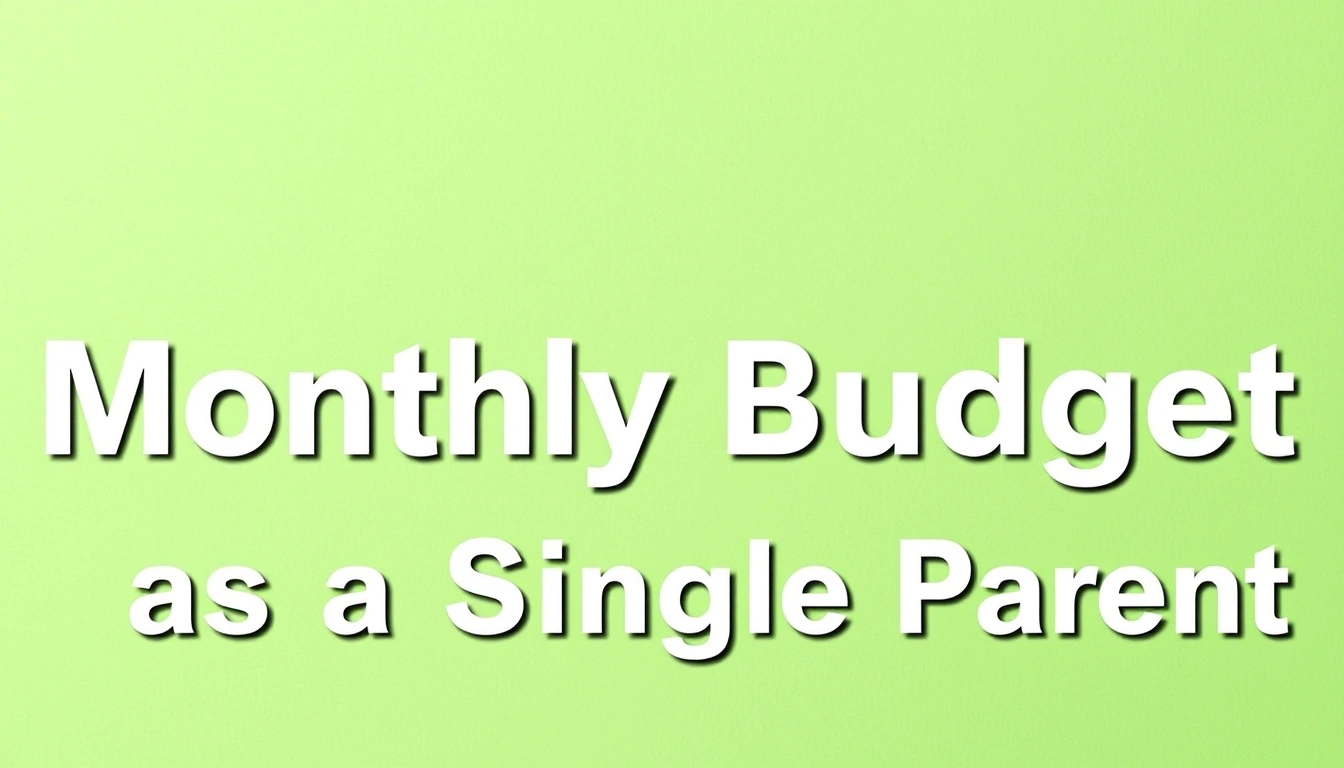 How to Make a Monthly Budget as a Single Parent