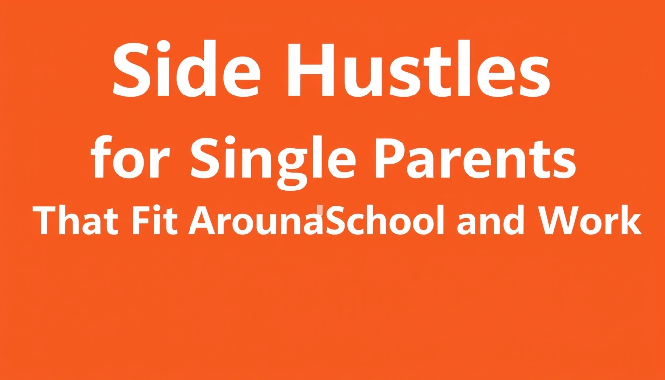 Side Hustles for Single Parents That Fit Around School and Work Side Hustles for Single Parents That Fit Around School and Work